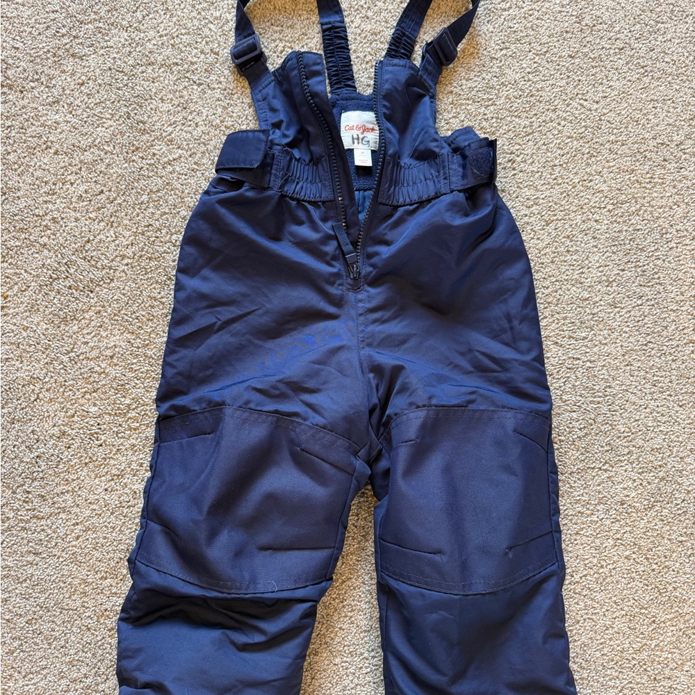 Cat & Jack Navy Kids Snow Overalls with Adjustable Straps